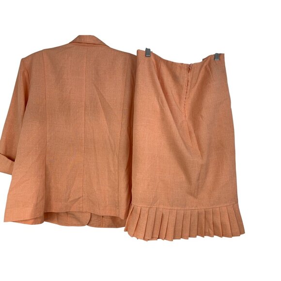 T. Milano 2-Piece Peplum & Pleat Skirt Suit 20W Summer Peach RAA10417 - Picture 9 of 11